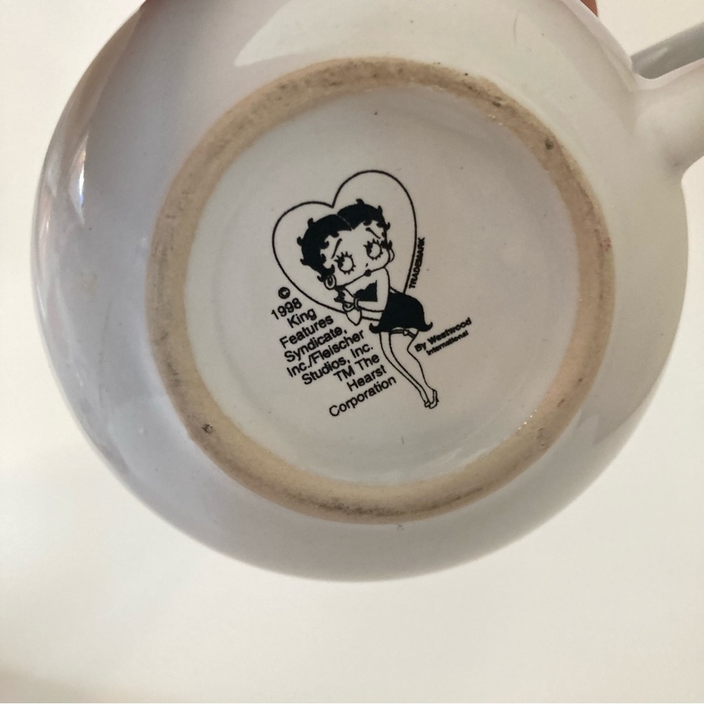 VINTAGE | 1998 BETTY BOOP CARTOON TEA-4-ONE 18 OZ POT & MUG SET Pink Top - Picture 8 of 10